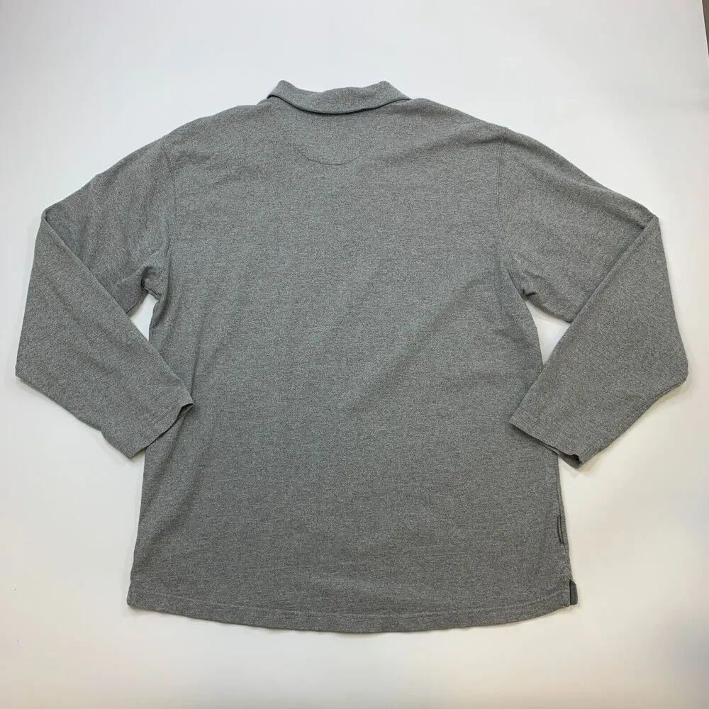 Vintage Ralph Lauren Chaps Polo Shirt Mens XXL 2XL Gray Long Sleeve Cotton